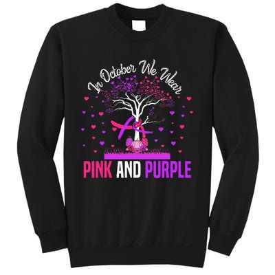 Domestic Violence Breast Cancer Awareness Month Ribbon Tree Sweatshirt