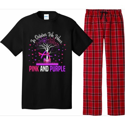 Domestic Violence Breast Cancer Awareness Month Ribbon Tree Pajama Set