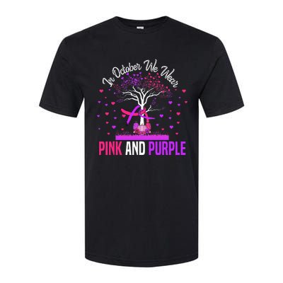 Domestic Violence Breast Cancer Awareness Month Ribbon Tree Softstyle® CVC T-Shirt