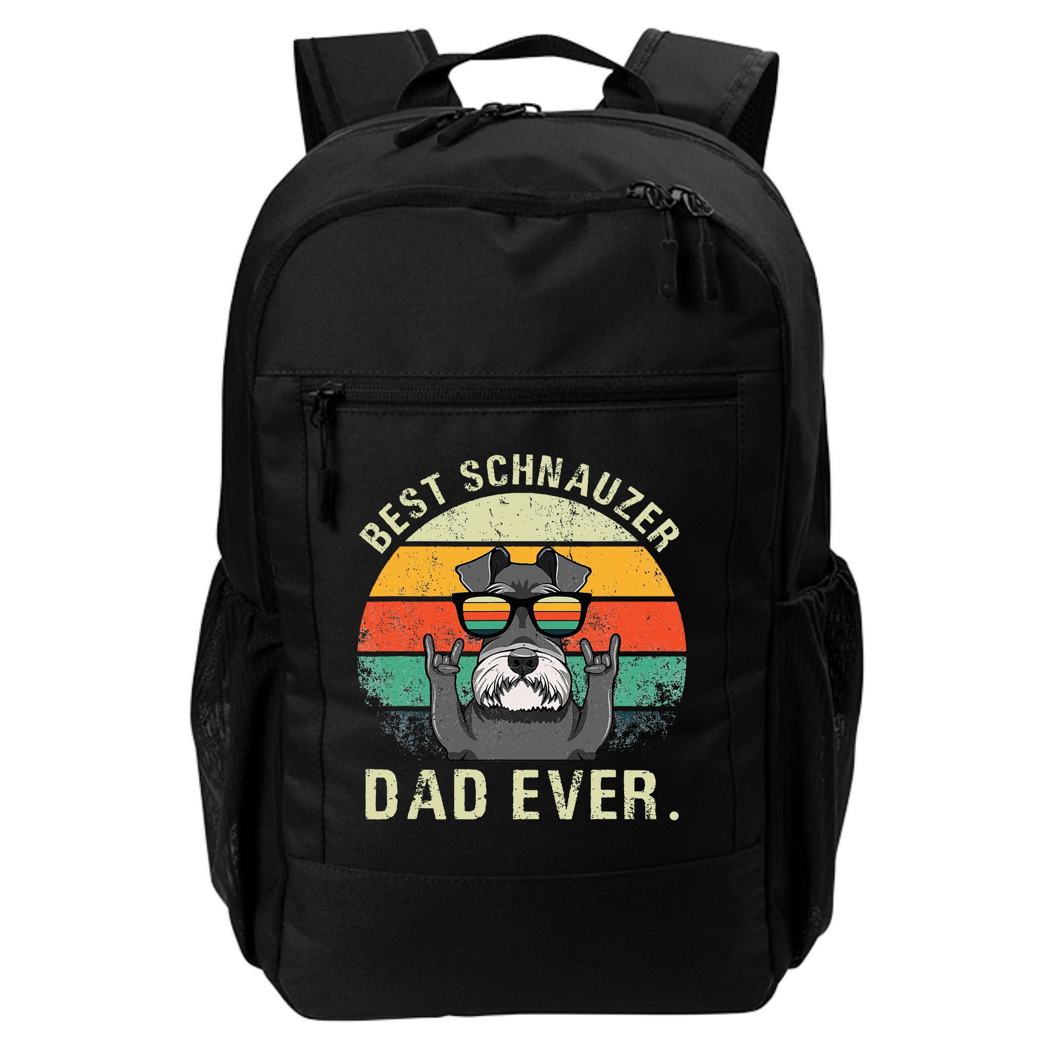 Dog Vintage Best Schnauzer Dad Ever Fathers Day Backpack