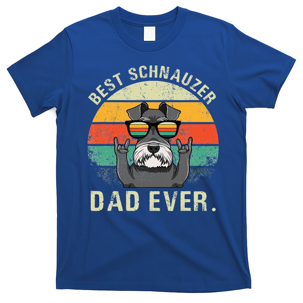 Dog Vintage Best Schnauzer Dad Ever Fathers Day T-Shirt
