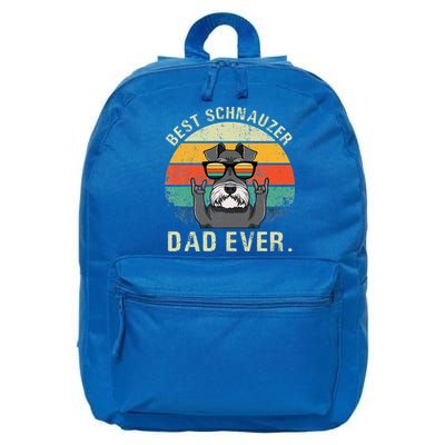 Dog Vintage Best Schnauzer Dad Ever Fathers Day 16 in Basic Backpack