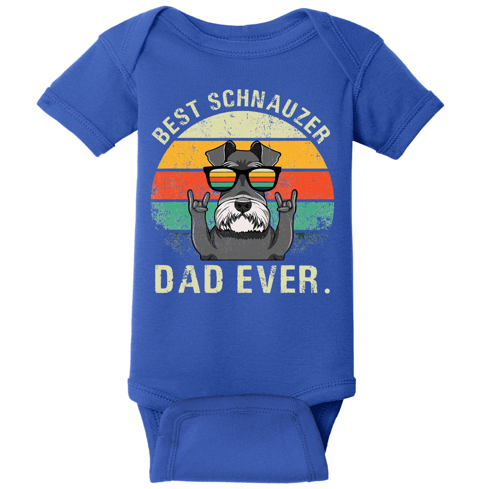 Dog Vintage Best Schnauzer Dad Ever Fathers Day Baby Bodysuit