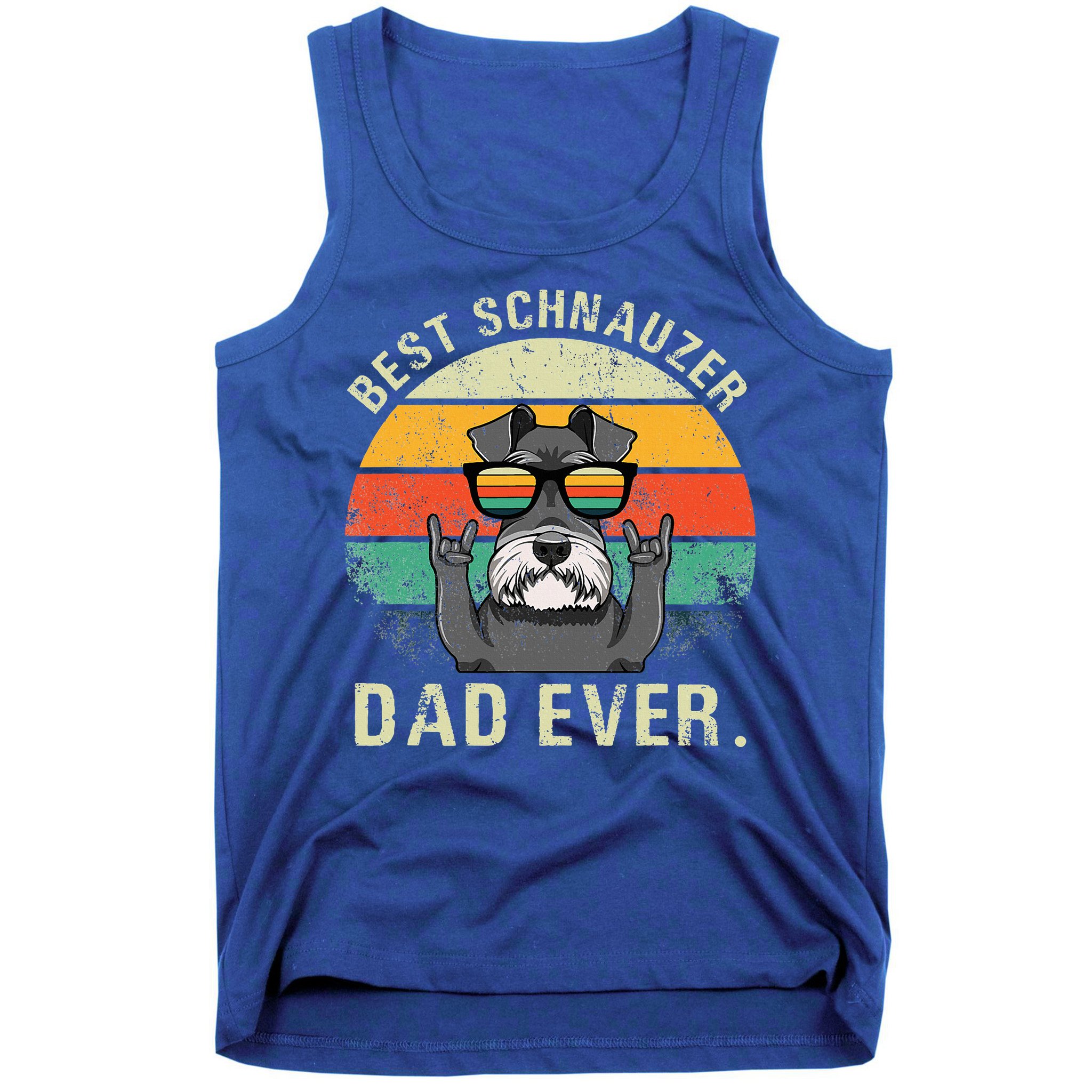Dog Vintage Best Schnauzer Dad Ever Fathers Day Tank Top