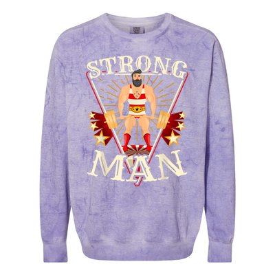 Deadlift Vintage Circus Strongman Costume Colorblast Crewneck Sweatshirt