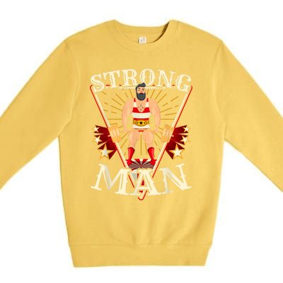 Deadlift Vintage Circus Strongman Costume Premium Crewneck Sweatshirt