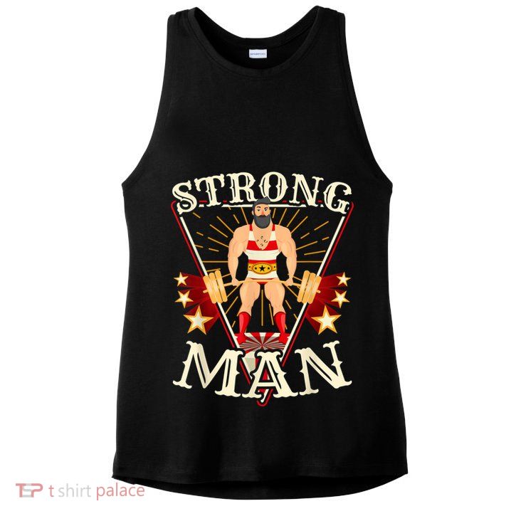 Deadlift Vintage Circus Strongman Costume Ladies PosiCharge Tri-Blend Wicking Tank