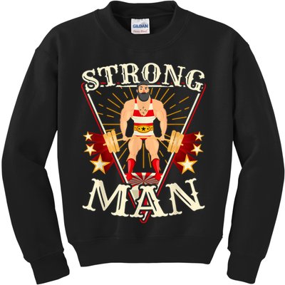 Deadlift Vintage Circus Strongman Costume Kids Sweatshirt