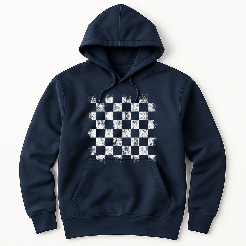 Distressed Vintage Chess Board Gamer Checkered Chess Player Hoodie