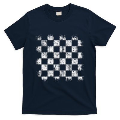 Distressed Vintage Chess Board Gamer Checkered Chess Player T-Shirt