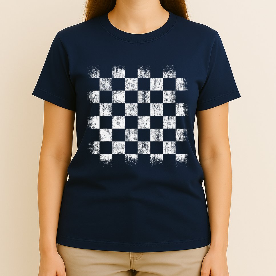 Distressed Vintage Chess Board Gamer Checkered Chess Player T-Shirt