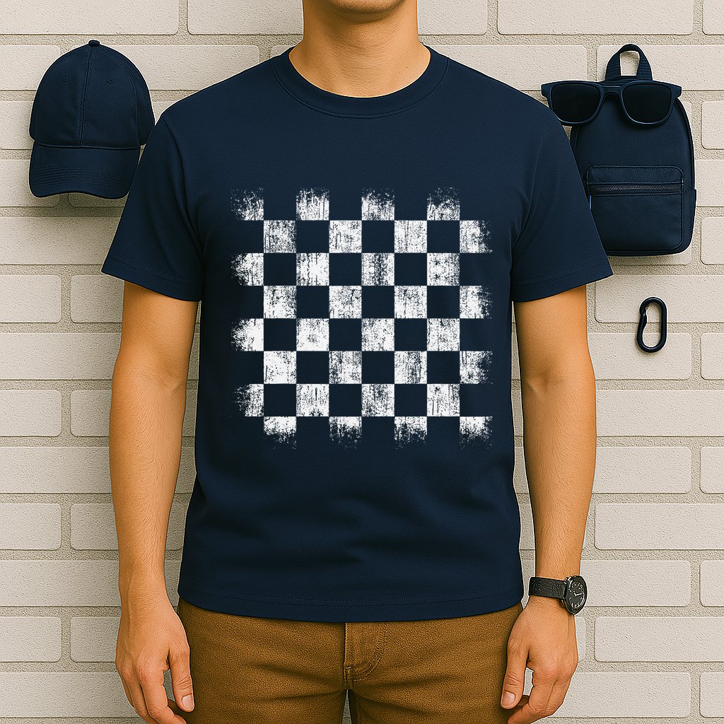 Distressed Vintage Chess Board Gamer Checkered Chess Player T-Shirt