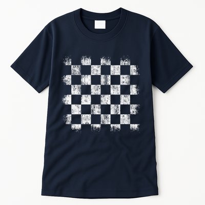 Distressed Vintage Chess Board Gamer Checkered Chess Player Tall T-Shirt