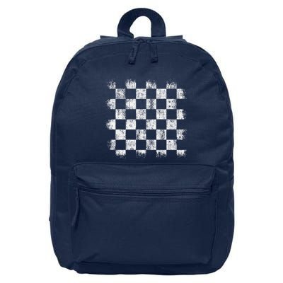Distressed Vintage Chess Board Gamer Checkered Chess Player 16 in Basic Backpack