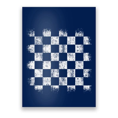 Distressed Vintage Chess Board Gamer Checkered Chess Player Poster