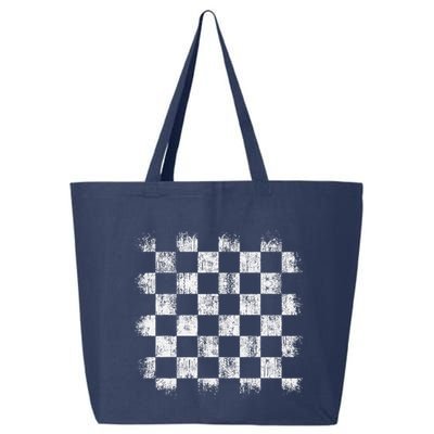 Distressed Vintage Chess Board Gamer Checkered Chess Player 25L Jumbo Tote