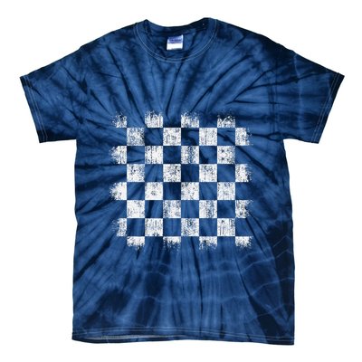 Distressed Vintage Chess Board Gamer Checkered Chess Player Tie-Dye T-Shirt