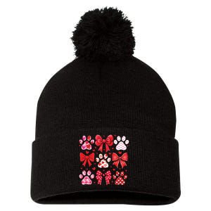 Dog Valentine Coquette Dog Mom ValentineS Day Pom Pom 12in Knit Beanie