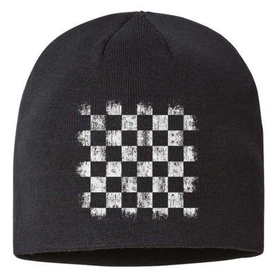 Distressed Vintage Chess Board Player Style Sustainable Beanie