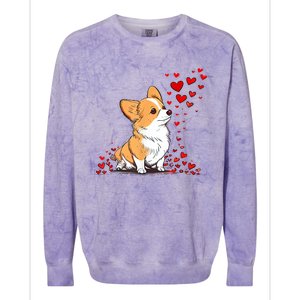 Dog Valentine Cute Corgi ValentineS Day Colorblast Crewneck Sweatshirt