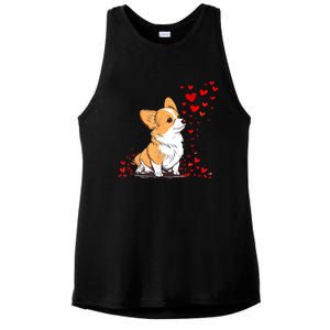 Dog Valentine Cute Corgi ValentineS Day Ladies PosiCharge Tri-Blend Wicking Tank