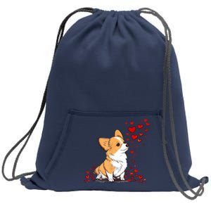 Dog Valentine Cute Corgi ValentineS Day Sweatshirt Cinch Pack Bag