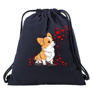 Dog Valentine Cute Corgi ValentineS Day Drawstring Bag