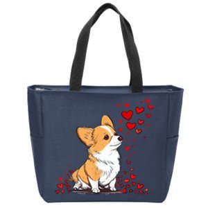 Dog Valentine Cute Corgi ValentineS Day Zip Tote Bag