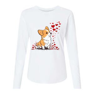 Dog Valentine Cute Corgi ValentineS Day Womens Cotton Relaxed Long Sleeve T-Shirt