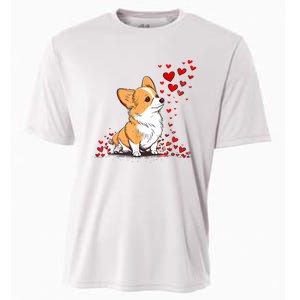 Dog Valentine Cute Corgi ValentineS Day Cooling Performance Crew T-Shirt