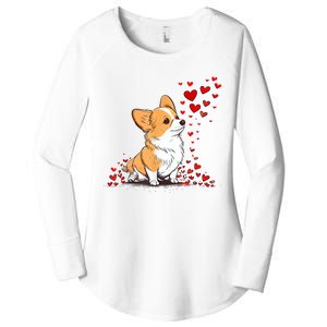 Dog Valentine Cute Corgi ValentineS Day Women's Perfect Tri Tunic Long Sleeve Shirt