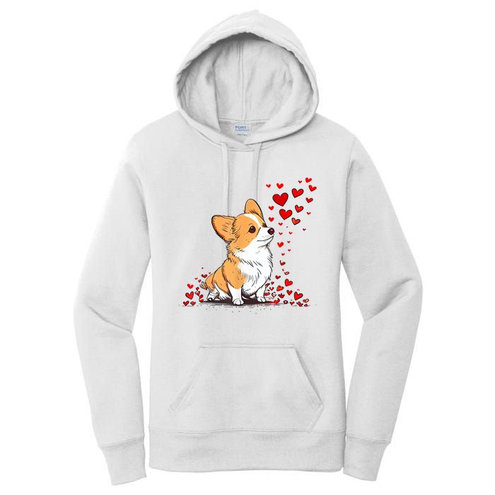 Dog Valentine Cute Corgi ValentineS Day Women's Pullover Hoodie