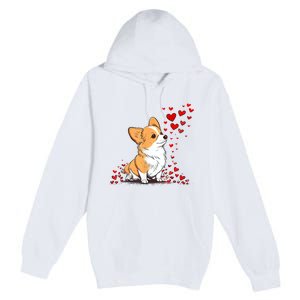 Dog Valentine Cute Corgi ValentineS Day Premium Pullover Hoodie