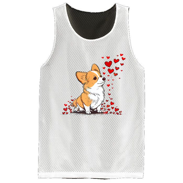 Dog Valentine Cute Corgi ValentineS Day Mesh Reversible Basketball Jersey Tank