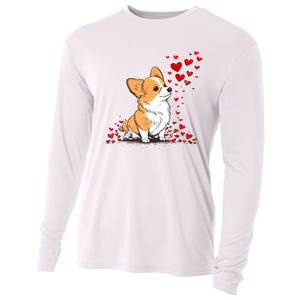 Dog Valentine Cute Corgi ValentineS Day Cooling Performance Long Sleeve Crew