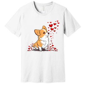 Dog Valentine Cute Corgi ValentineS Day Premium T-Shirt