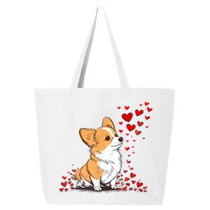 Dog Valentine Cute Corgi ValentineS Day 25L Jumbo Tote