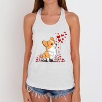 Dog Valentine Cute Corgi ValentineS Day Women's Knotted Racerback Tank