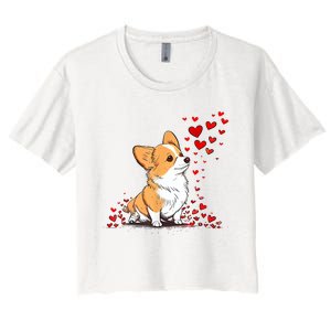 Dog Valentine Cute Corgi ValentineS Day Women's Crop Top Tee