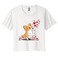 Dog Valentine Cute Corgi ValentineS Day Women's Crop Top Tee