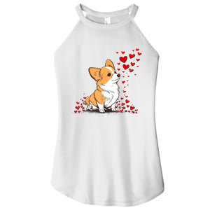 Dog Valentine Cute Corgi ValentineS Day Women's Perfect Tri Rocker Tank