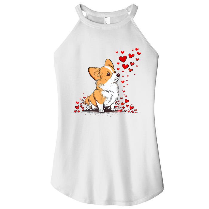 Dog Valentine Cute Corgi ValentineS Day Women's Perfect Tri Rocker Tank