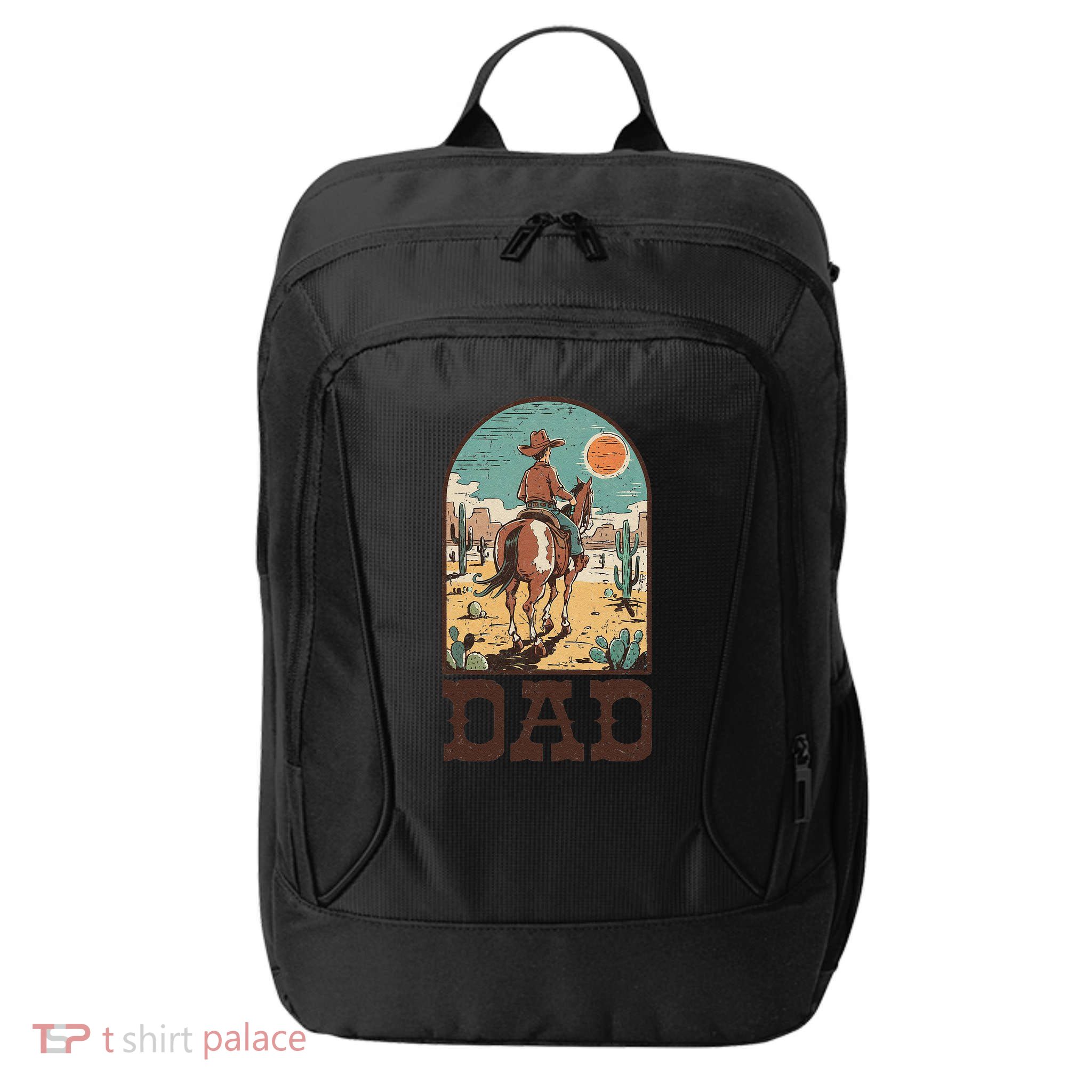 Dad Vintage Cowboy Cowgirl Western Family Matching City Backpack
