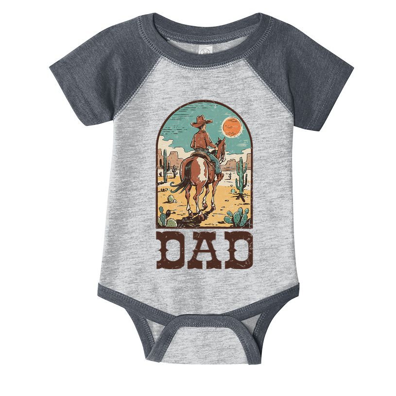 Dad Vintage Cowboy Cowgirl Western Family Matching Infant Baby Jersey Bodysuit