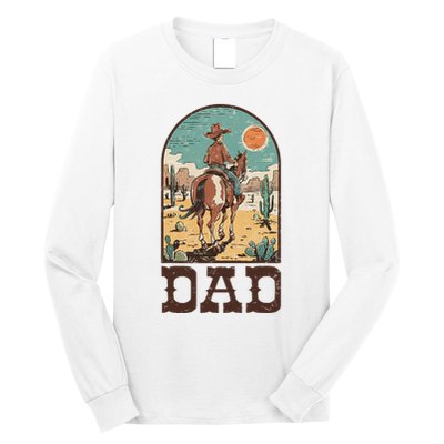 Dad Vintage Cowboy Cowgirl Western Family Matching Long Sleeve Shirt