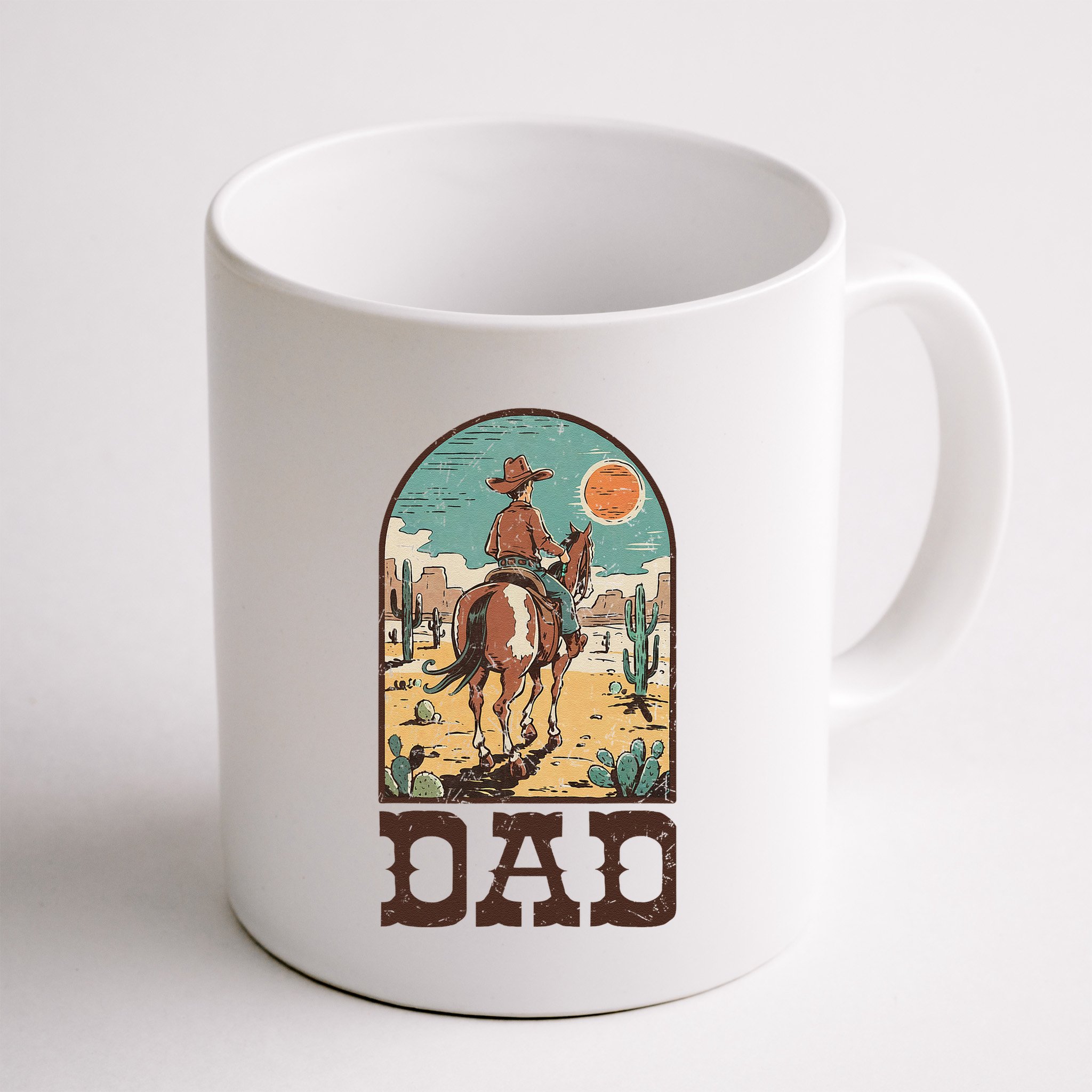 Dad Vintage Cowboy Cowgirl Western Family Matching Mug