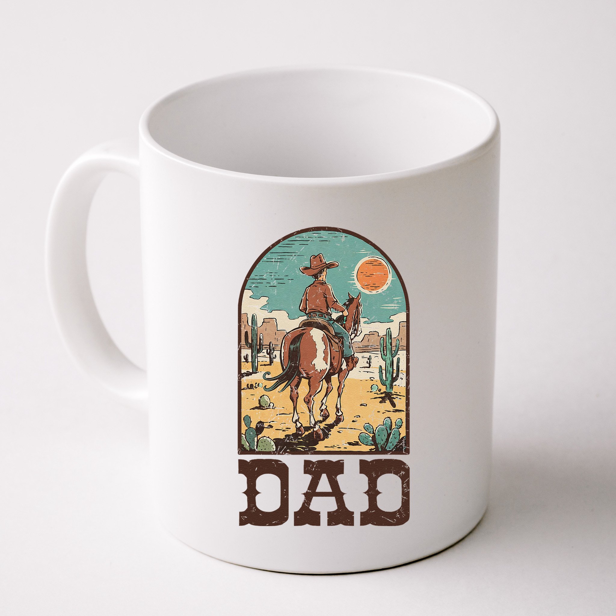 Dad Vintage Cowboy Cowgirl Western Family Matching Mug