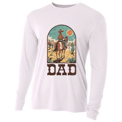 Dad Vintage Cowboy Cowgirl Western Family Matching Cooling Performance Long Sleeve Crew