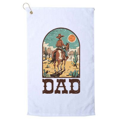 Dad Vintage Cowboy Cowgirl Western Family Matching Golf Towel
