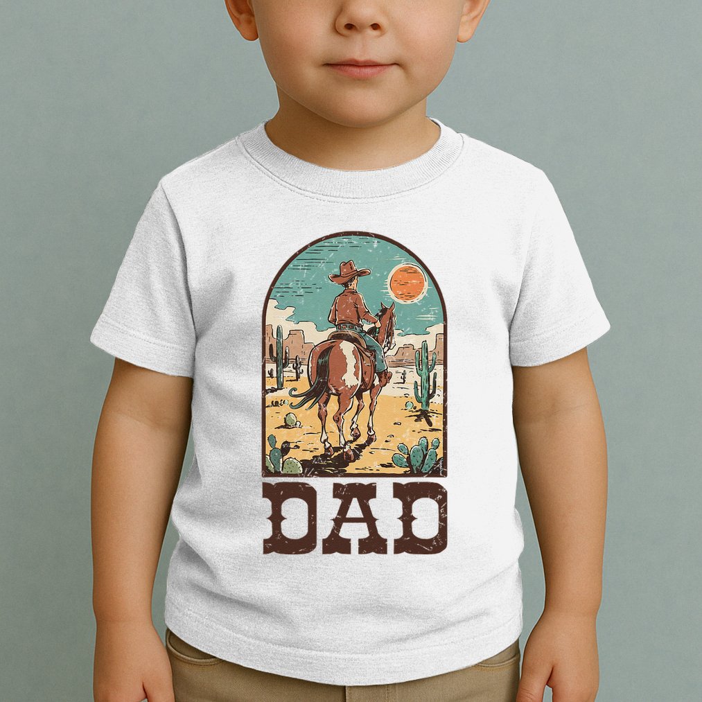 Dad Vintage Cowboy Cowgirl Western Family Matching Toddler T-Shirt